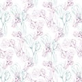 Seamless pattern with tulips. Spring theme. Royalty Free Stock Photo